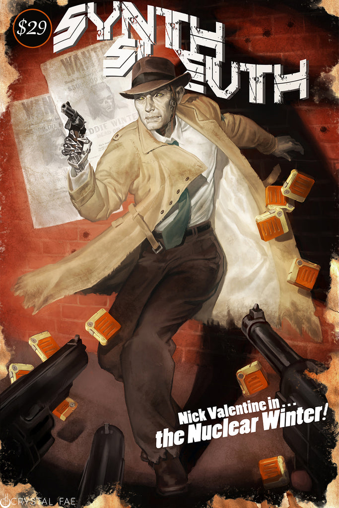 Fallout 4 Nick Valentine Synth Sleuth Art Print 11x17 inch Open Edition