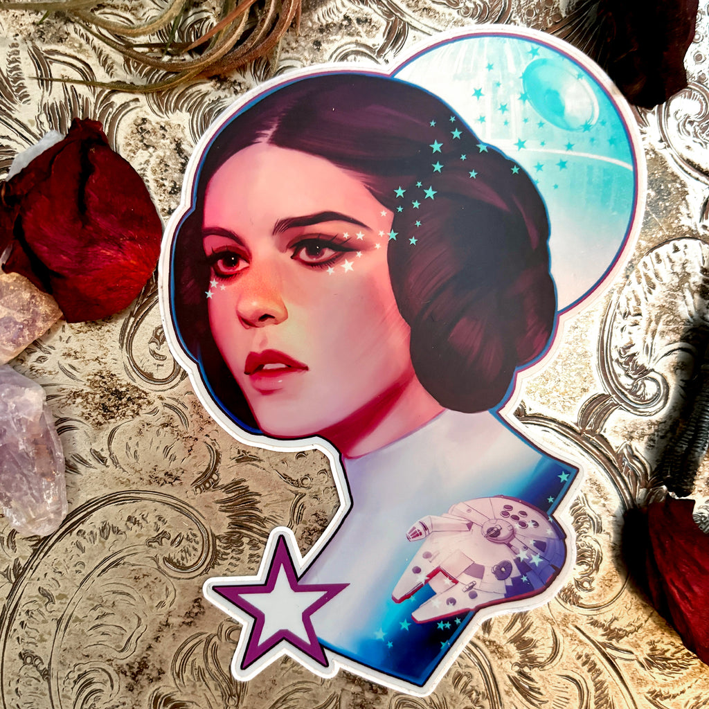 Star Wars Princess Leia Organa Premium Holo Vinyl Sticker – Crystal Fae