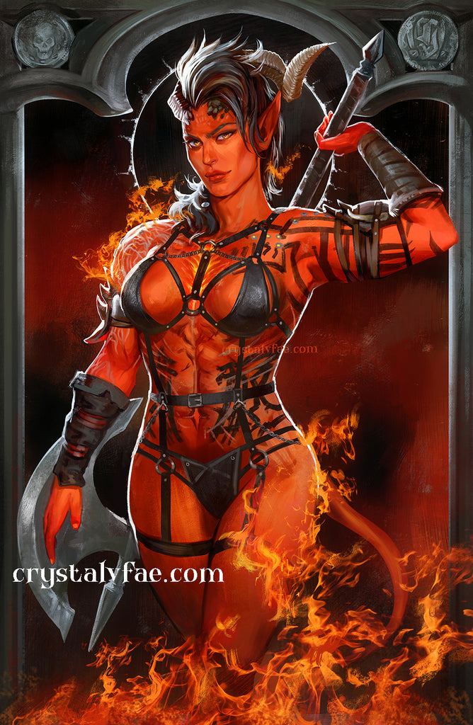 Baldur's Gate 3 Boudoir Karlach 11x17 Standard Print, 18x27 Inch Fine Art Print and 24x36 Inch Canvas Print