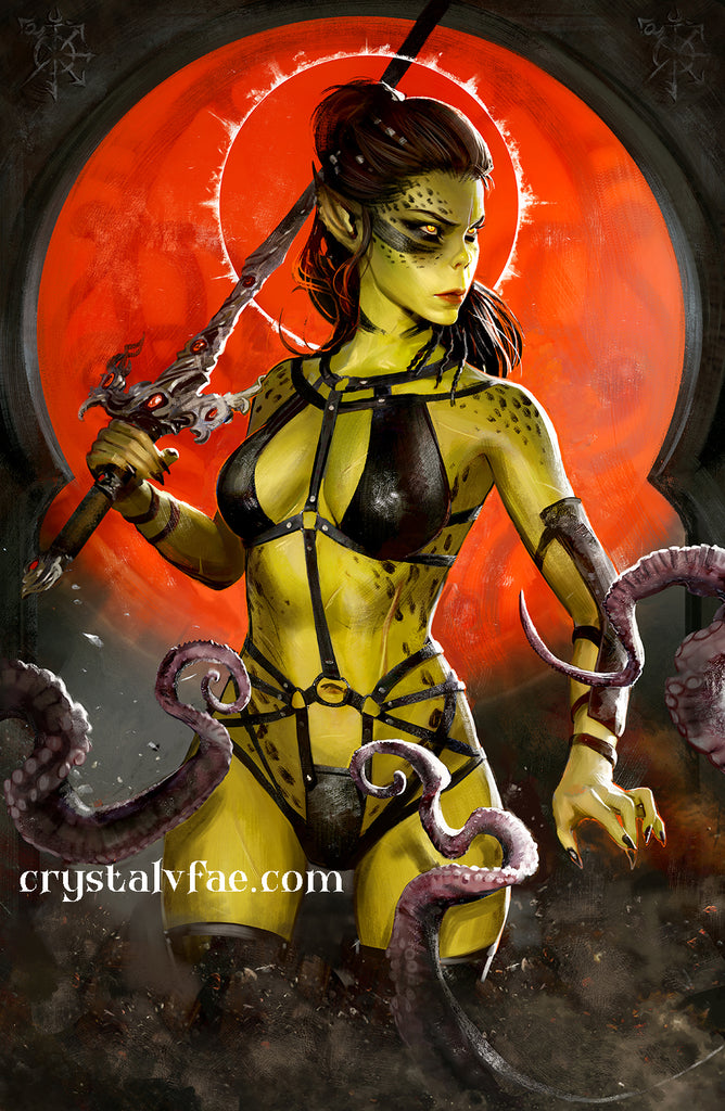 Baldur's Gate 3 Boudoir Lae'zel 11x17 Standard Print, 18x27 Inch Fine Art Print and 24x36 Inch Canvas Print