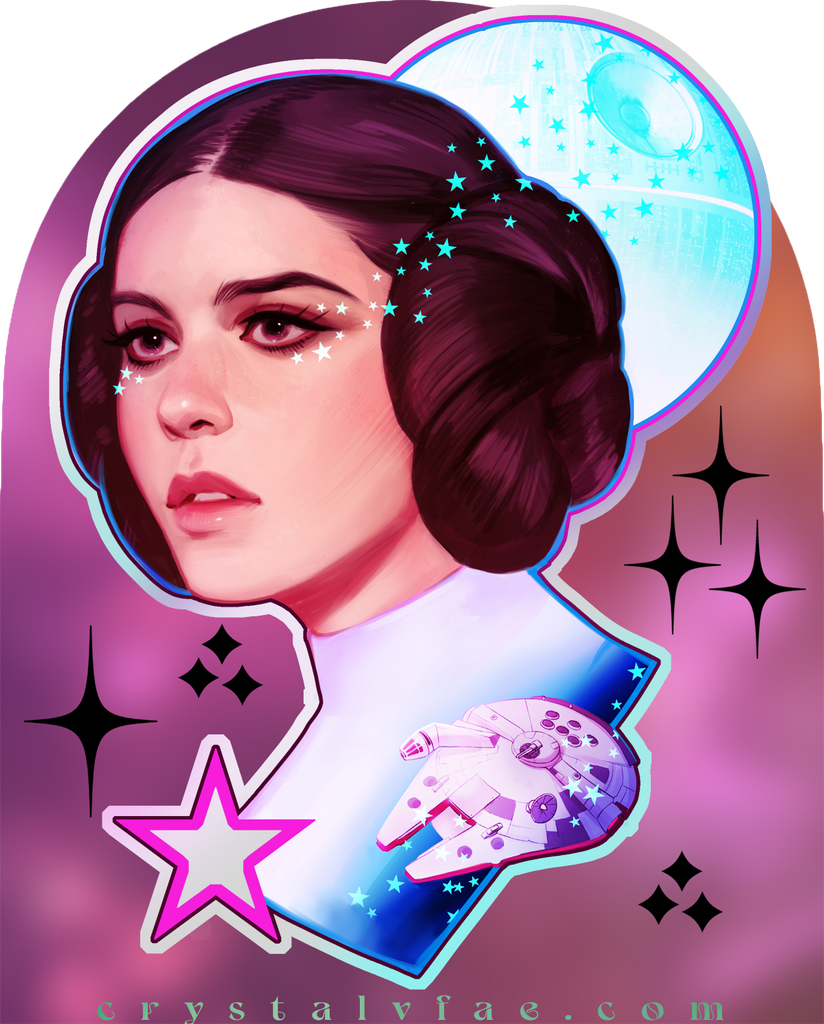 Star Wars Princess Leia Organa Premium Holo Vinyl Sticker
