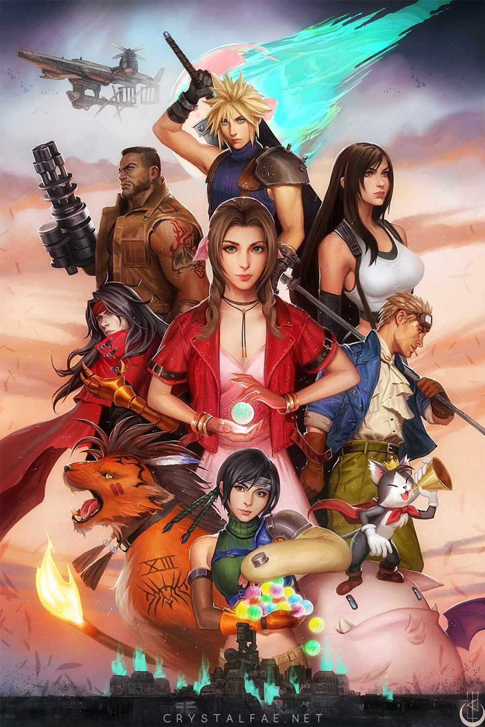 FF7 Final Fantasy 7 AVALANCHE Art Print 11x17 or 18x27 Inch